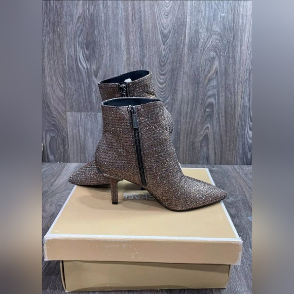 NEW Michael Kors MK Katerina Embellished Glitter Ankle Boot Black/Bronze 6.5 - Picture 7 of 12